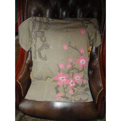 Designer Multicolored Large T-Shirt with embellishments preowned Good Condition