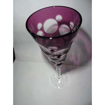 Faberge Flutes in Amethyst Bubble Glass NEW
