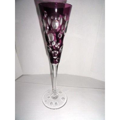 Faberge Flutes in Amethyst Bubble Glass NEW