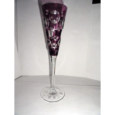 Faberge Flutes in Amethyst Bubble Glass NEW
