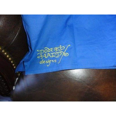 Ed Hardy by Christian Anligier Handmade Embroidered Large Shirt in Blue