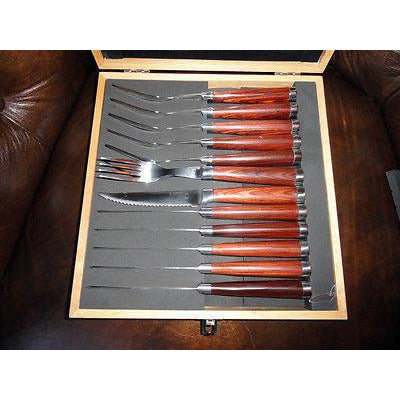 Laguiole Select Hardwood 12-piece Steak Knife and Fork Set