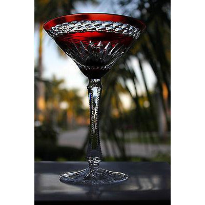 Faberge Odessa Ruby Red  Martini Glass new without box