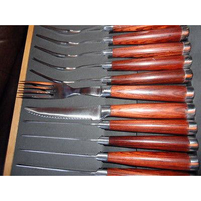 Laguiole Select Hardwood 12-piece Steak Knife and Fork Set