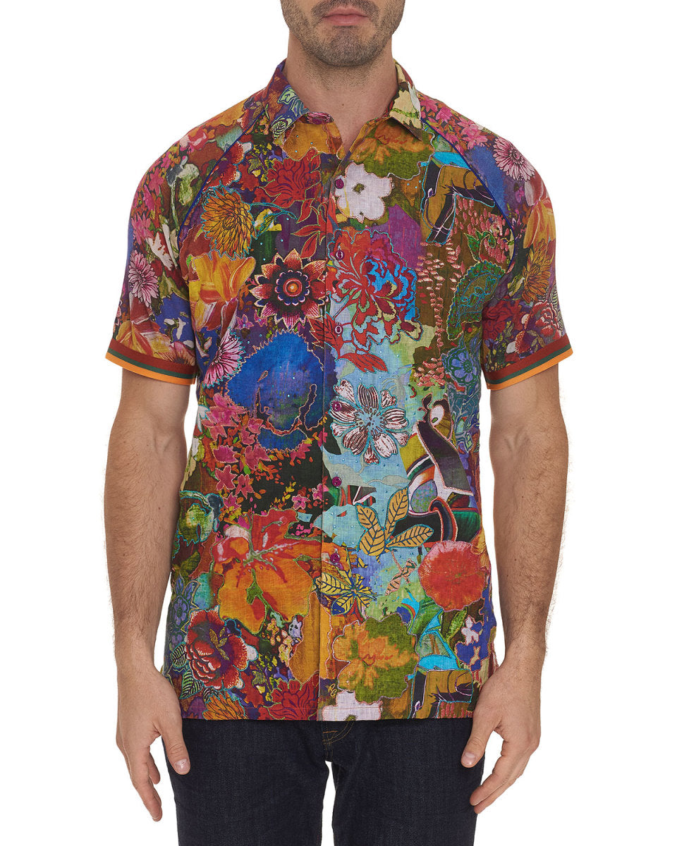 Roberto Graham Landscapes Linen Shirt Medium-sized
