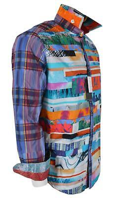 Robert Graham Breaking Lands Multicolor Collage Embroidered Shirt — Medium