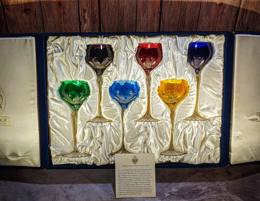 Faberge Crystal Colored Goblets