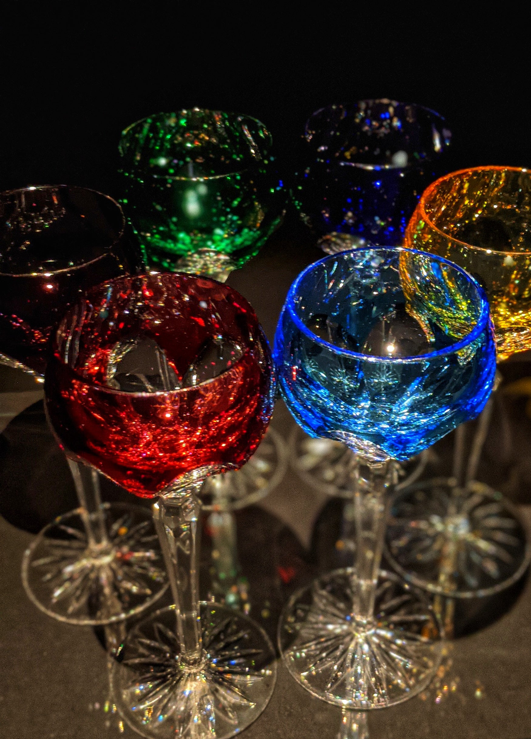 Faberge Crystal Colored Goblets