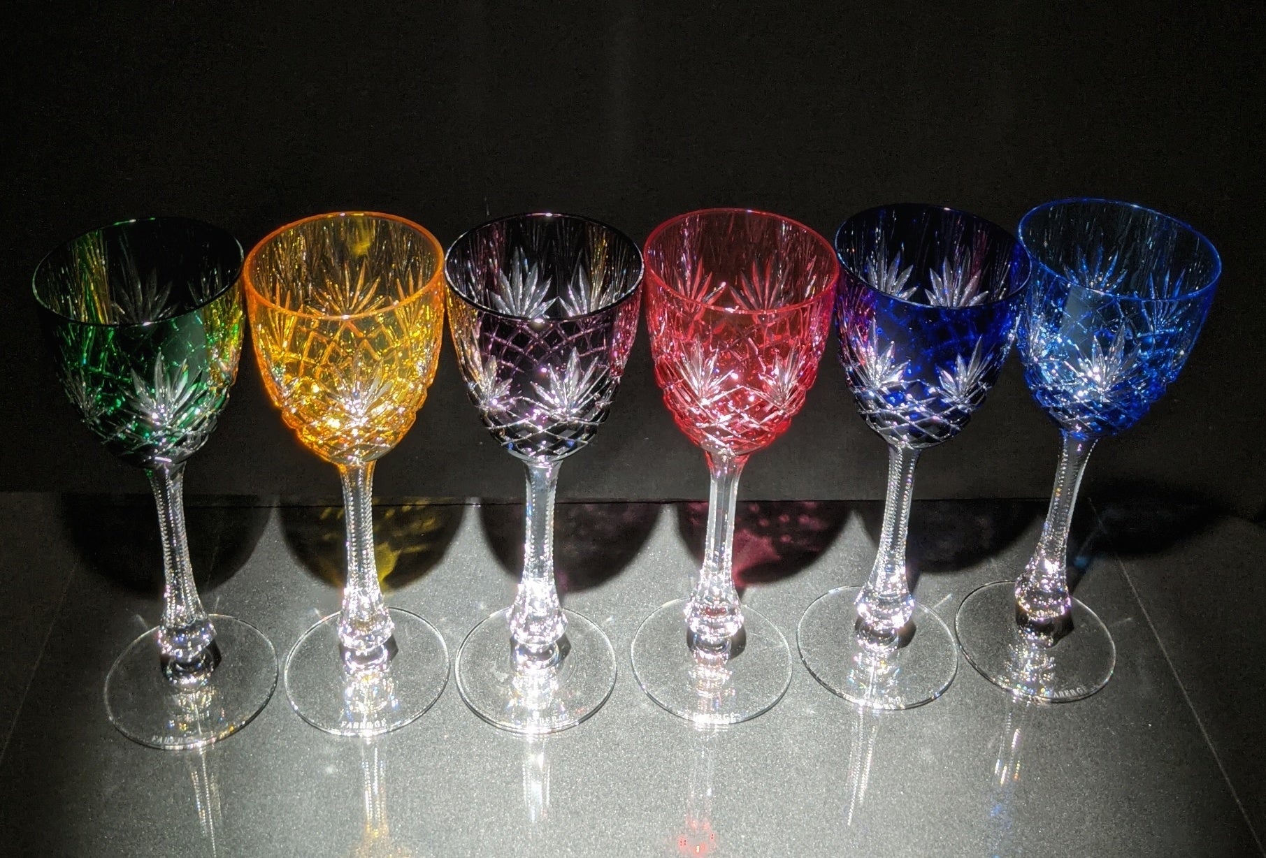 Faberge Odessa  Hock Crystal Wine Glass set of 6