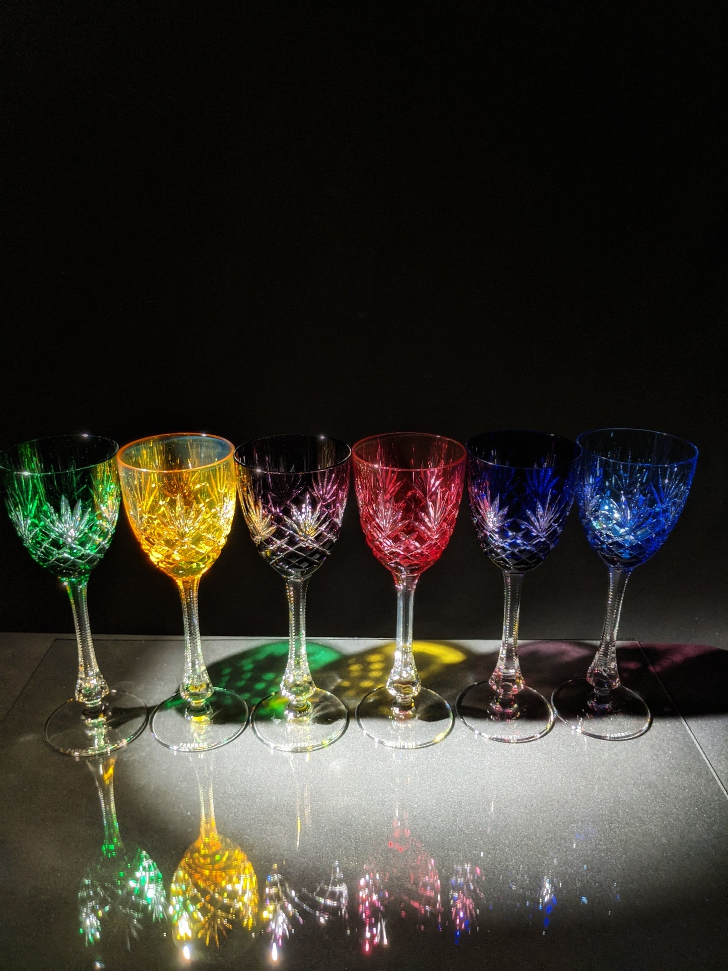 Faberge Odessa  Hock Crystal Wine Glass set of 6