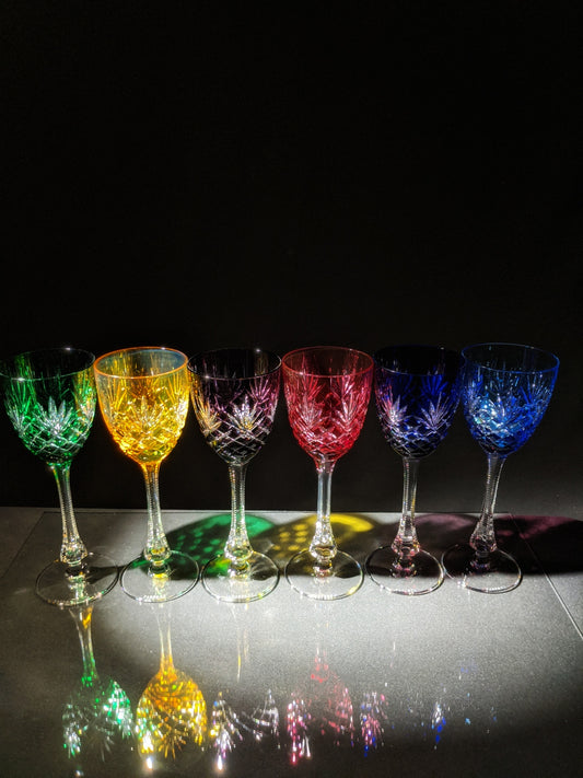 Faberge Odessa  Hock Crystal Wine Glass set of 6
