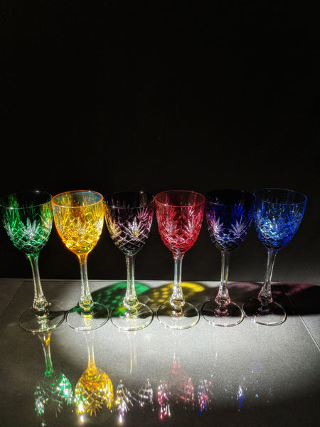 Faberge Odessa  Hock Crystal Wine Glass set of 6