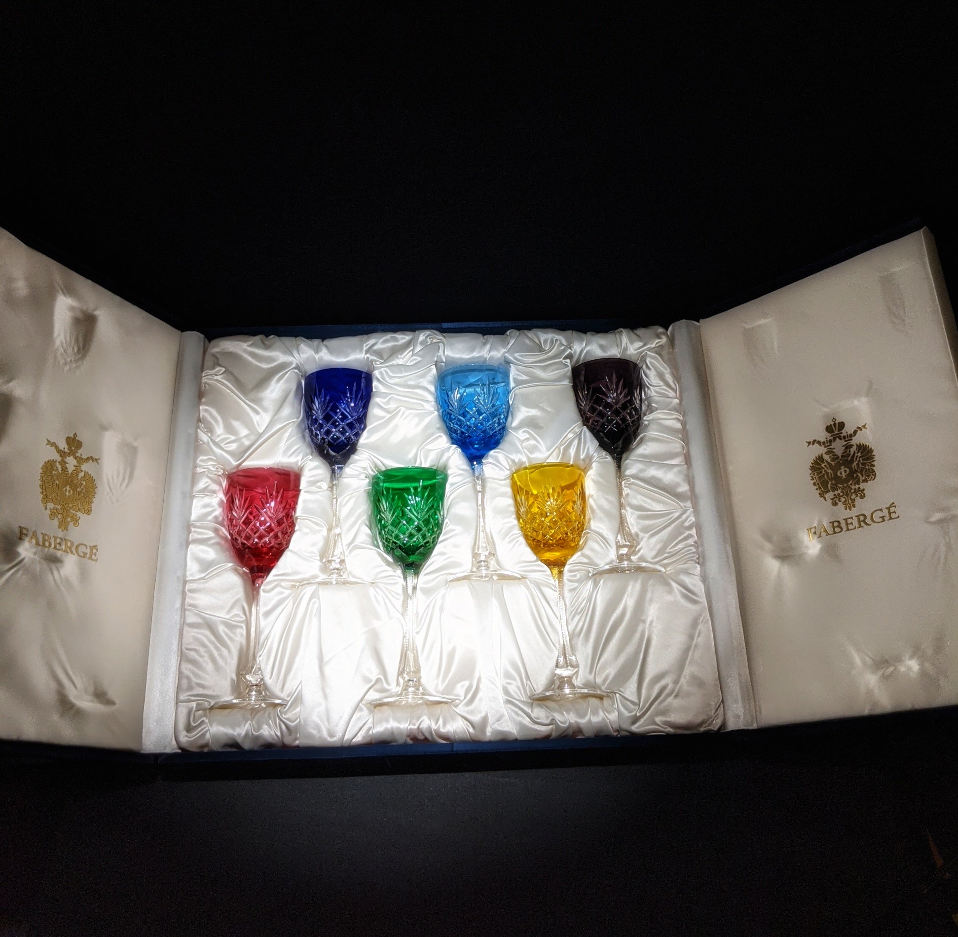 Faberge Odessa  Hock Crystal Wine Glass set of 6