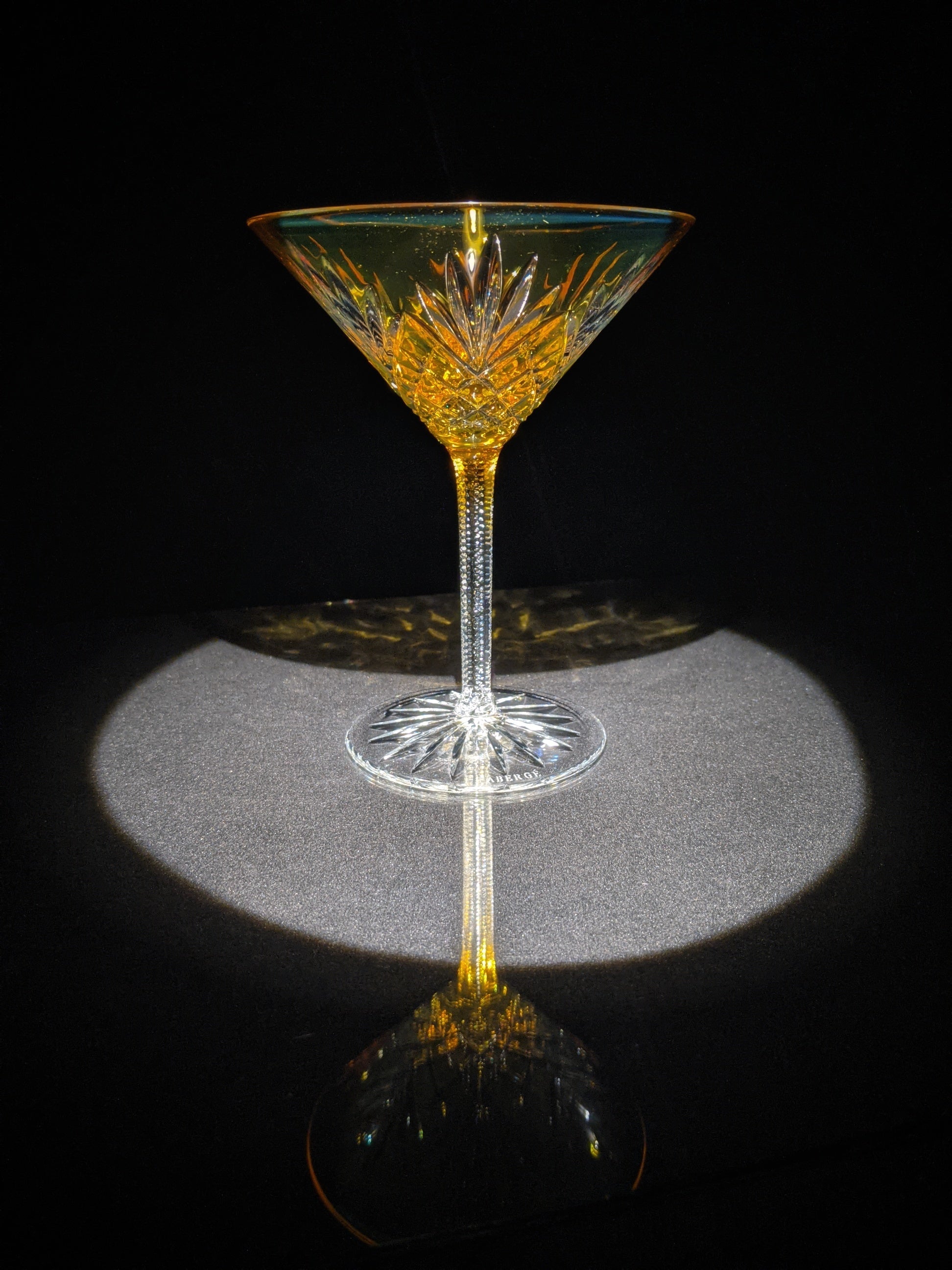 Faberge crystal Colored Martini Glasses