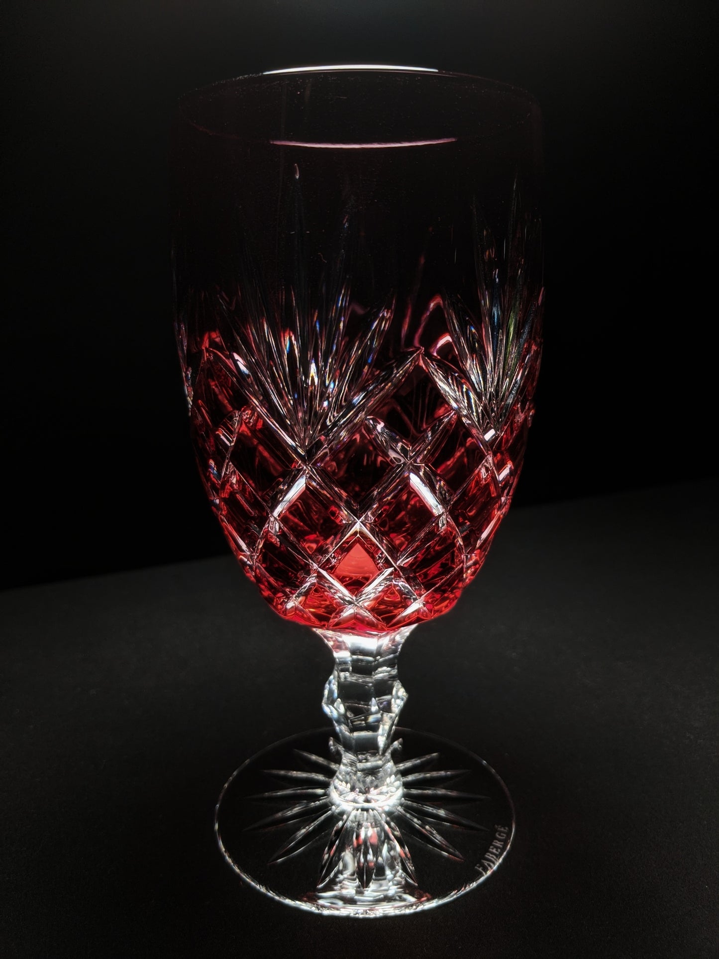 Faberge Odessa Ruby Red  Water or Ice Tea Beverage Glass