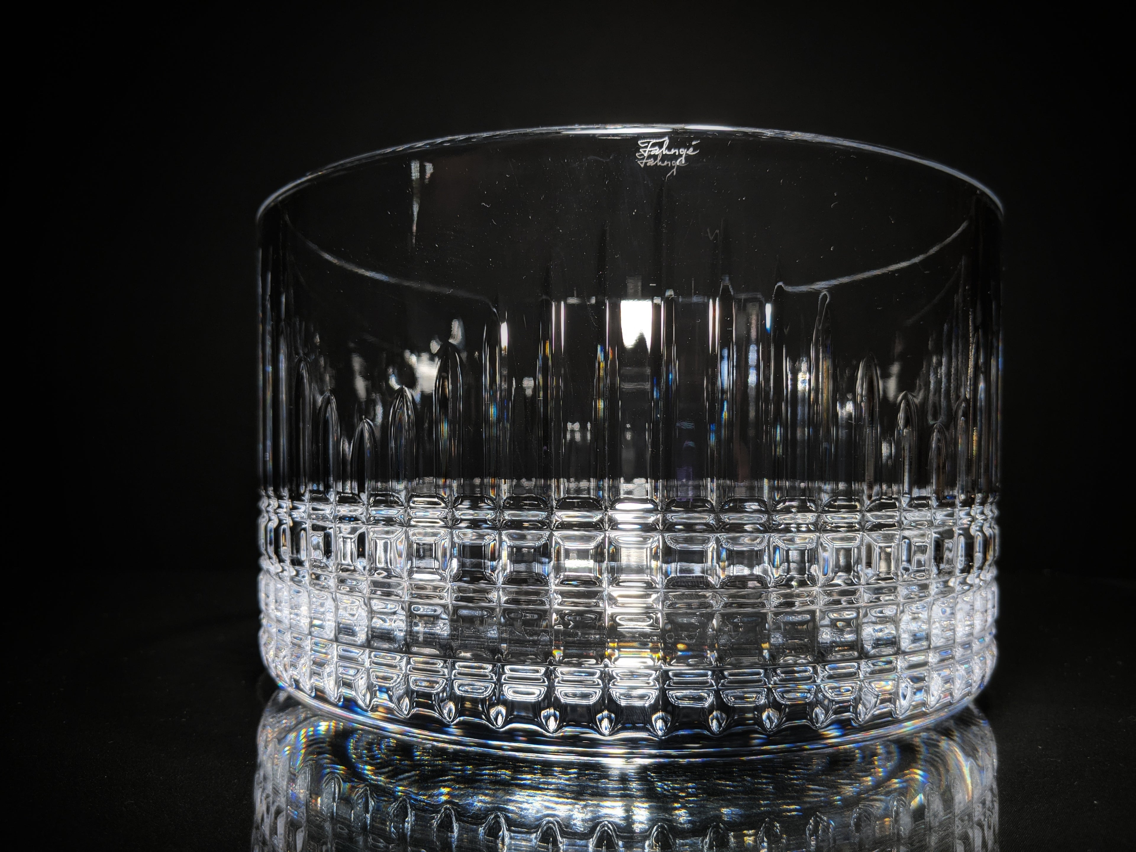 FABERGE  BOWL 8.75"  CLEAR CUT CRYSTAL, SIGNED, NEW IN ORIGINAL BOX