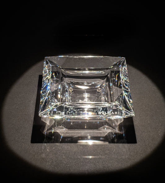 Bvlgari Crystal Ashtray by Rosenthal measures 5.5" x 5.5" square