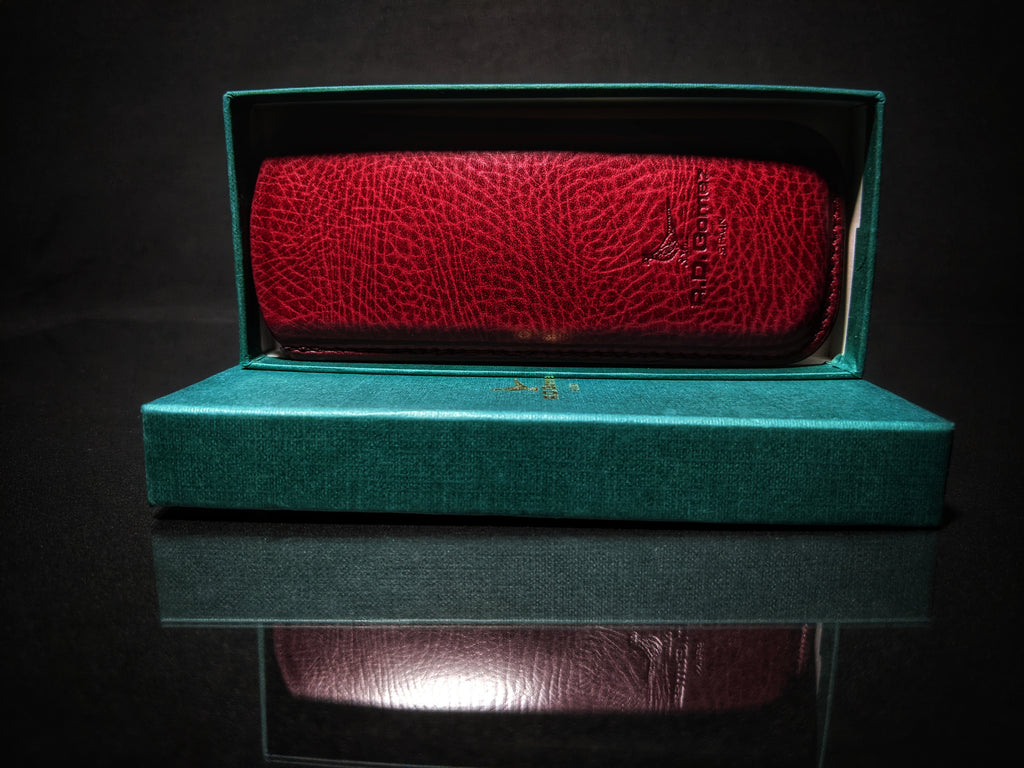 Pheasant Burgundy Leather Eyewear Case