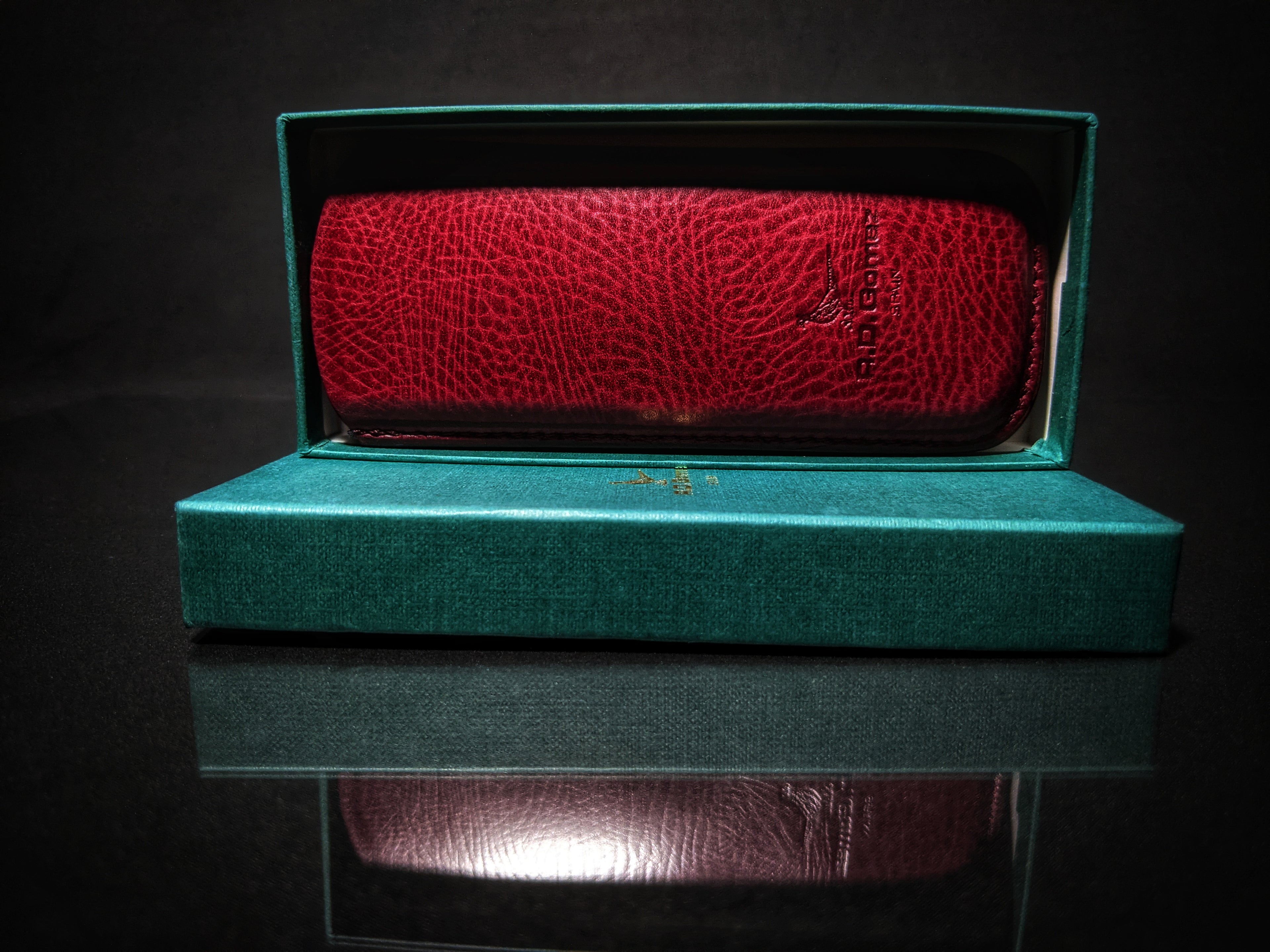 Pheasant Burgundy Leather Eyewear Case