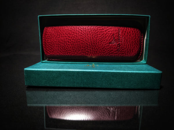 Pheasant Burgundy Leather Eyewear Case