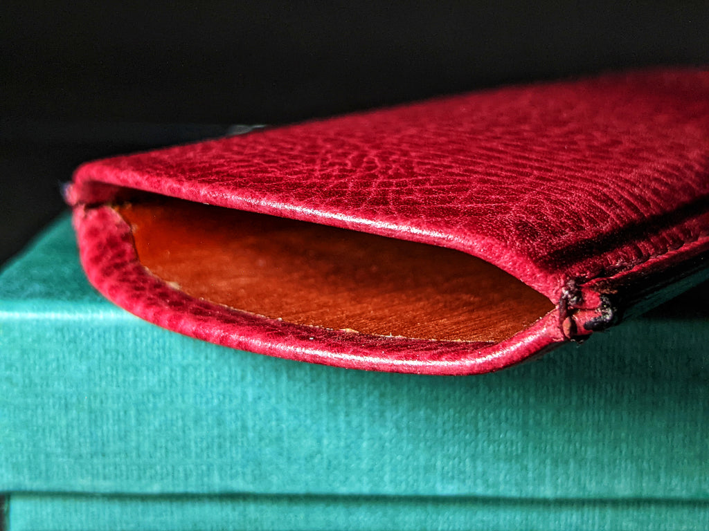 Pheasant Burgundy Leather Eyewear Case