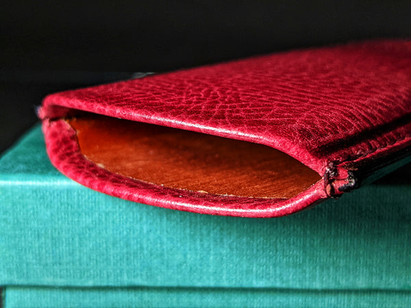 Pheasant Burgundy Leather Eyewear Case