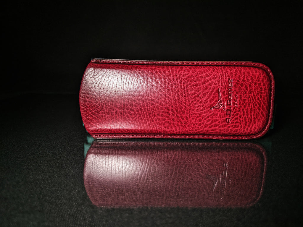 Pheasant Burgundy Leather Eyewear Case