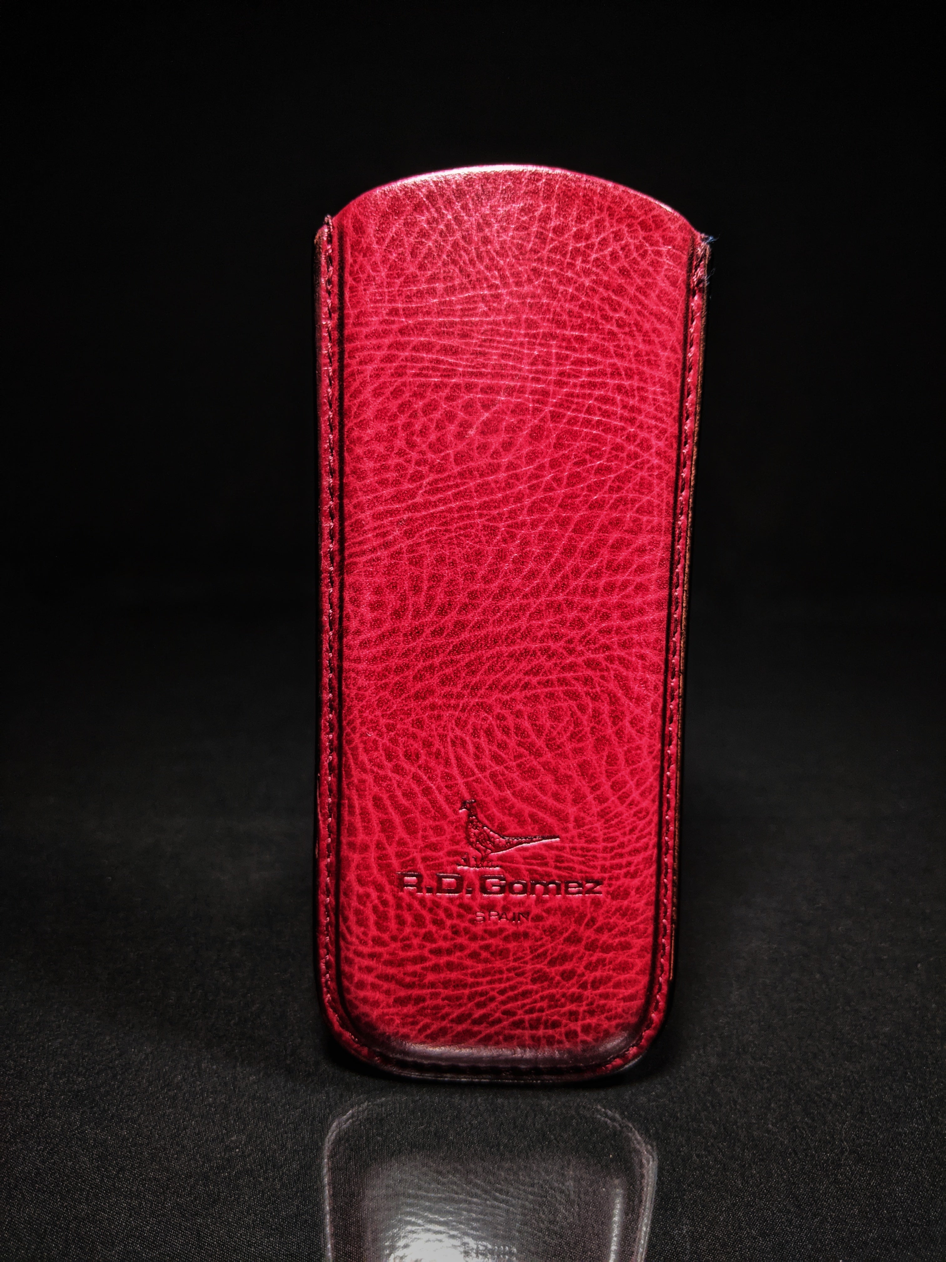 Pheasant Burgundy Leather Eyewear Case