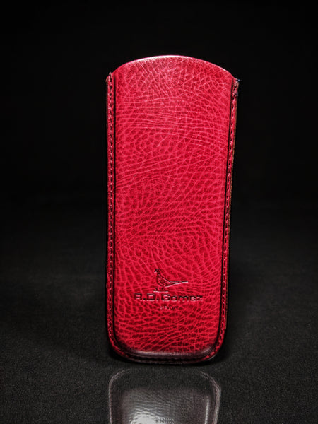 Pheasant Burgundy Leather Eyewear Case
