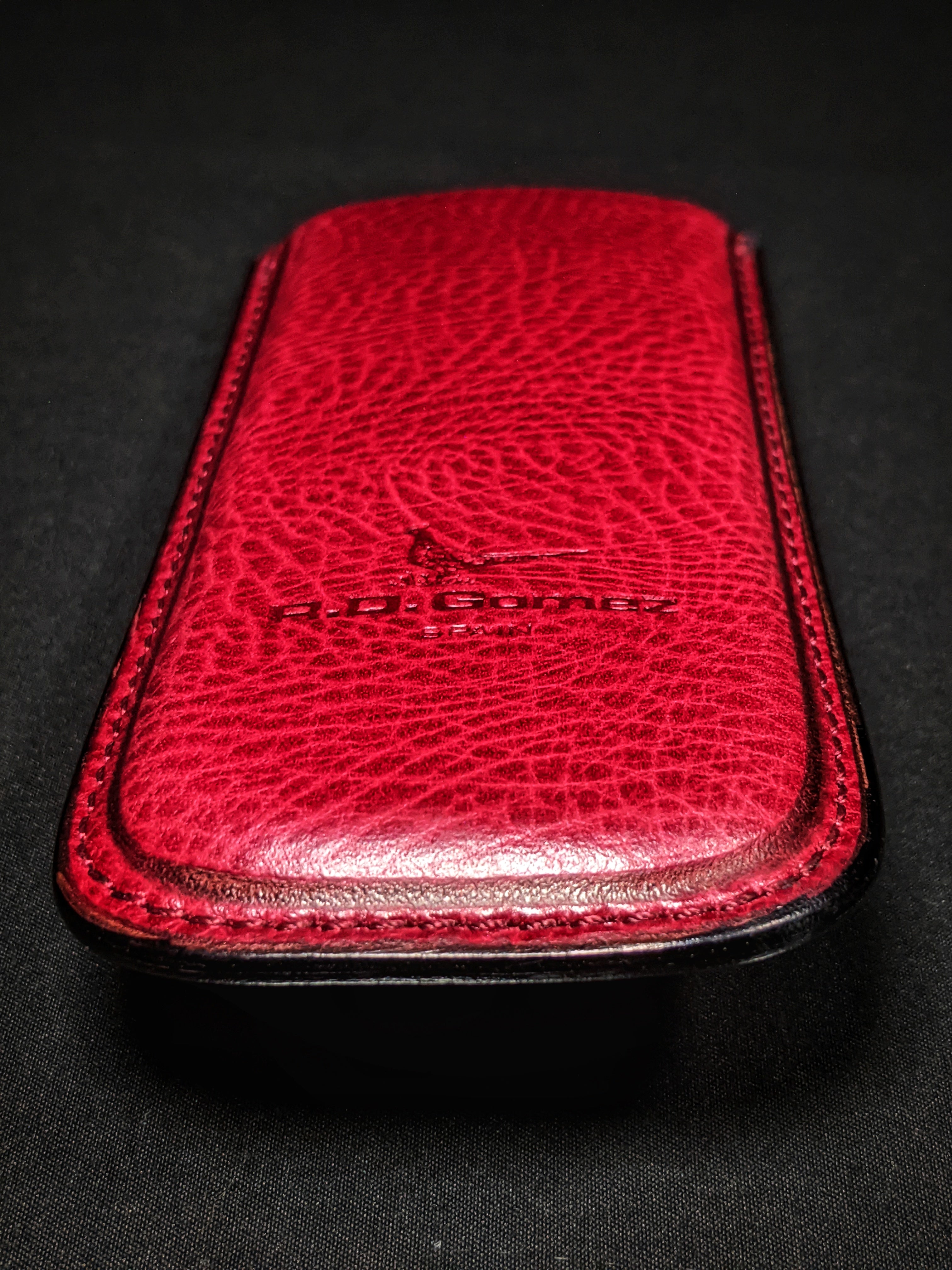 Pheasant Burgundy Leather Eyewear Case