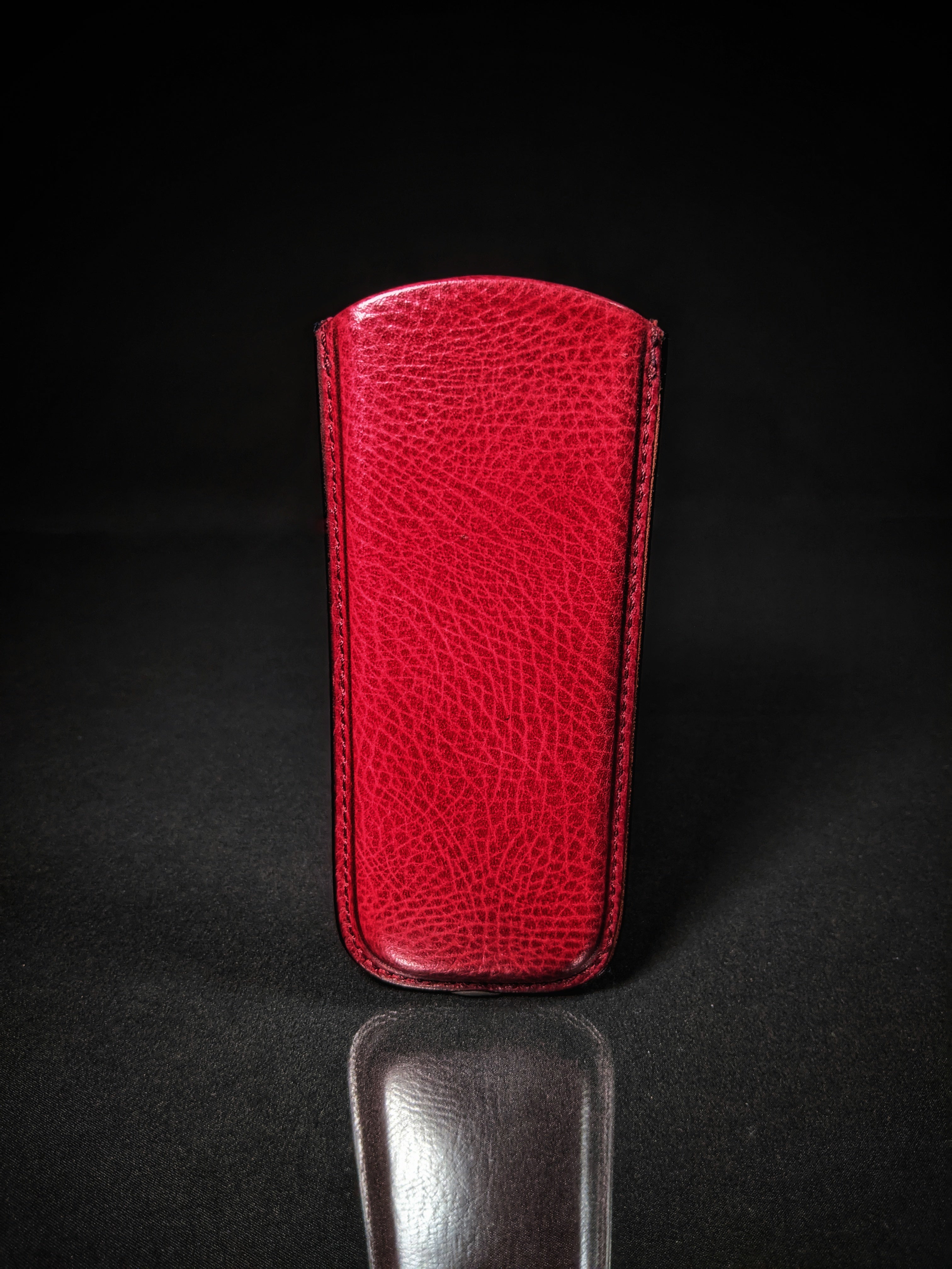 Pheasant Burgundy Leather Eyewear Case