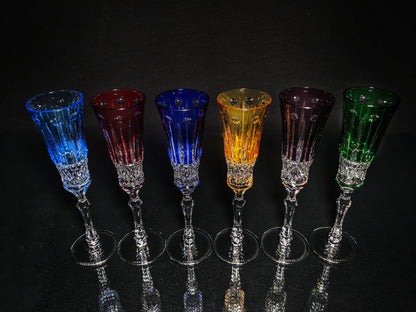 Faberge crystal colored flutes