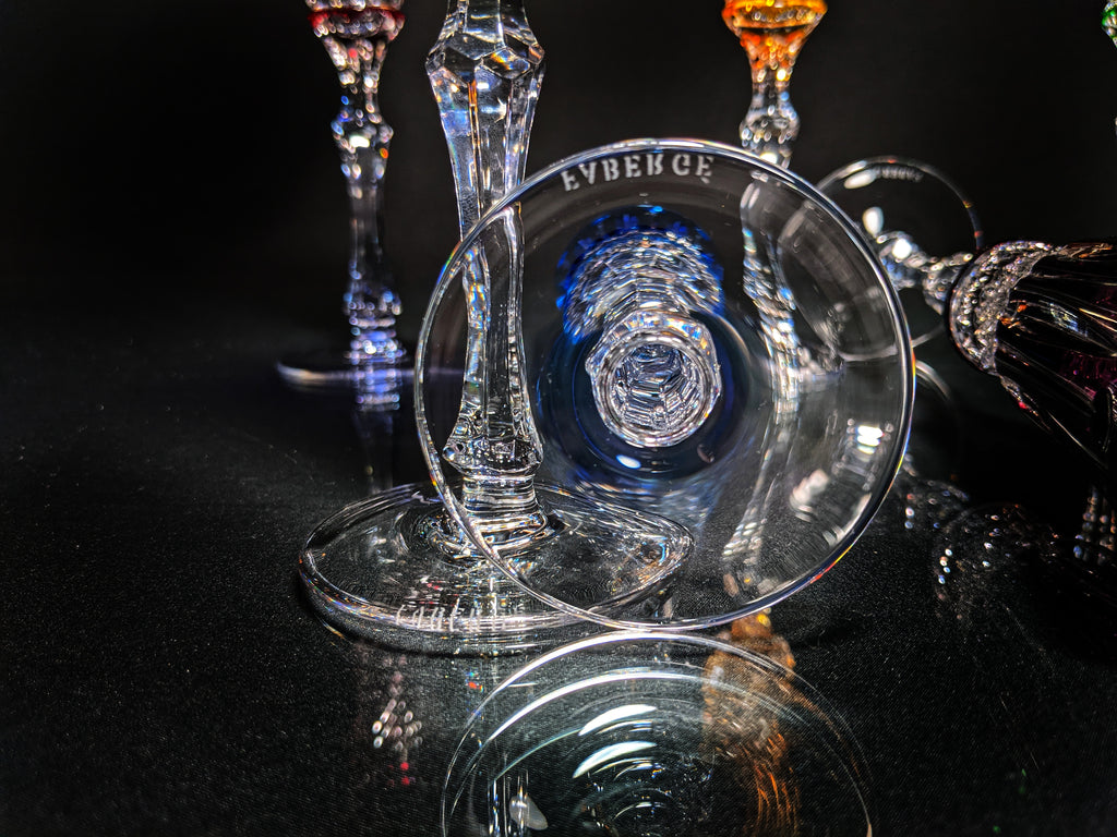 Faberge crystal colored flutes