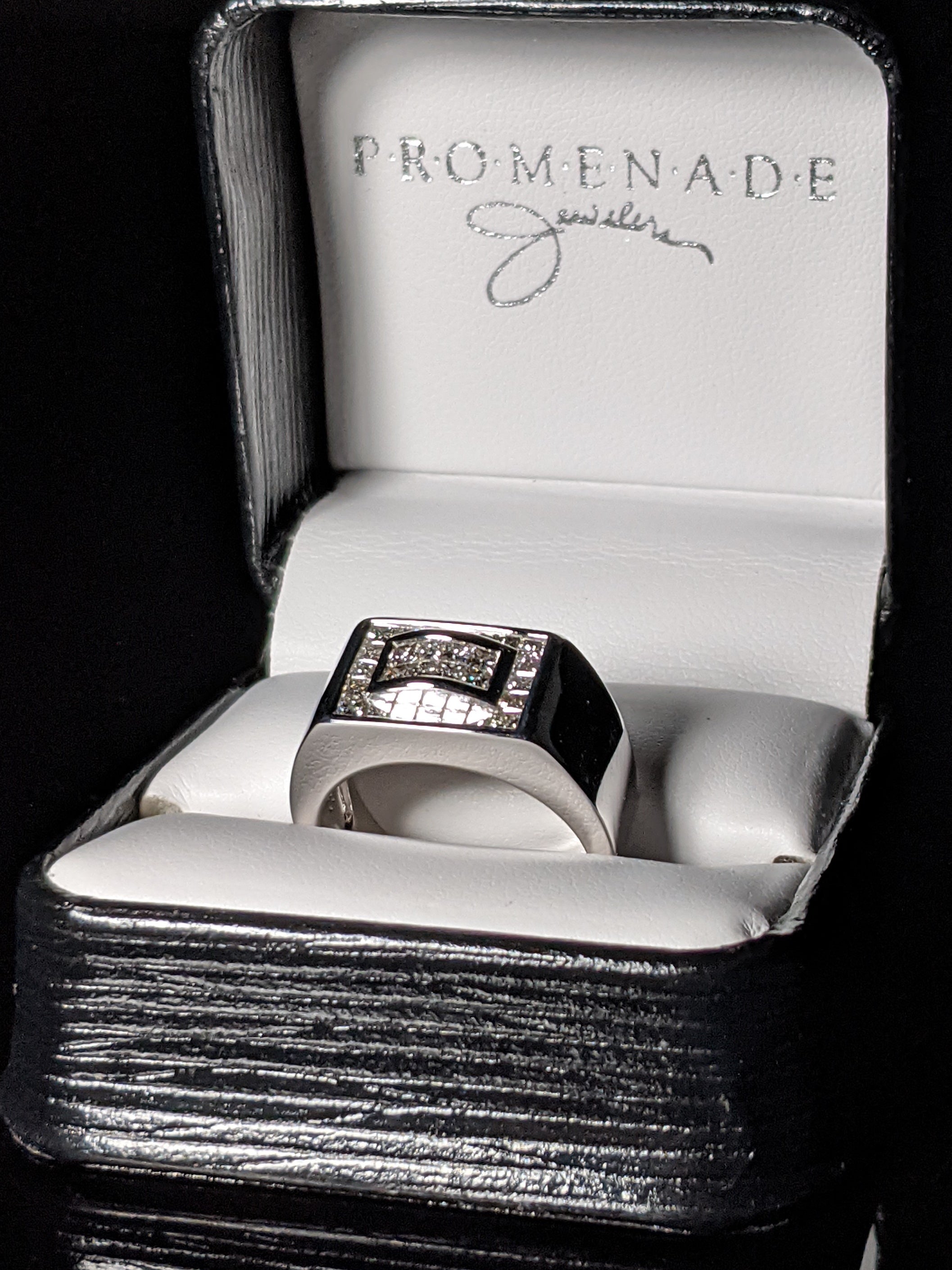 18K White Gold Diamond Pinky Ring Size 8.5