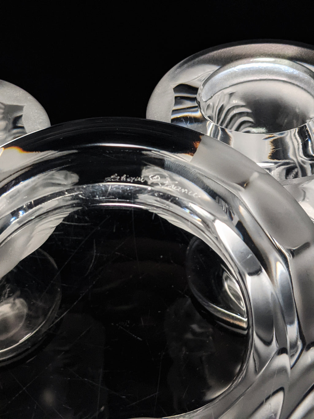 Lalique Crystal Tête de Lions Trio Set