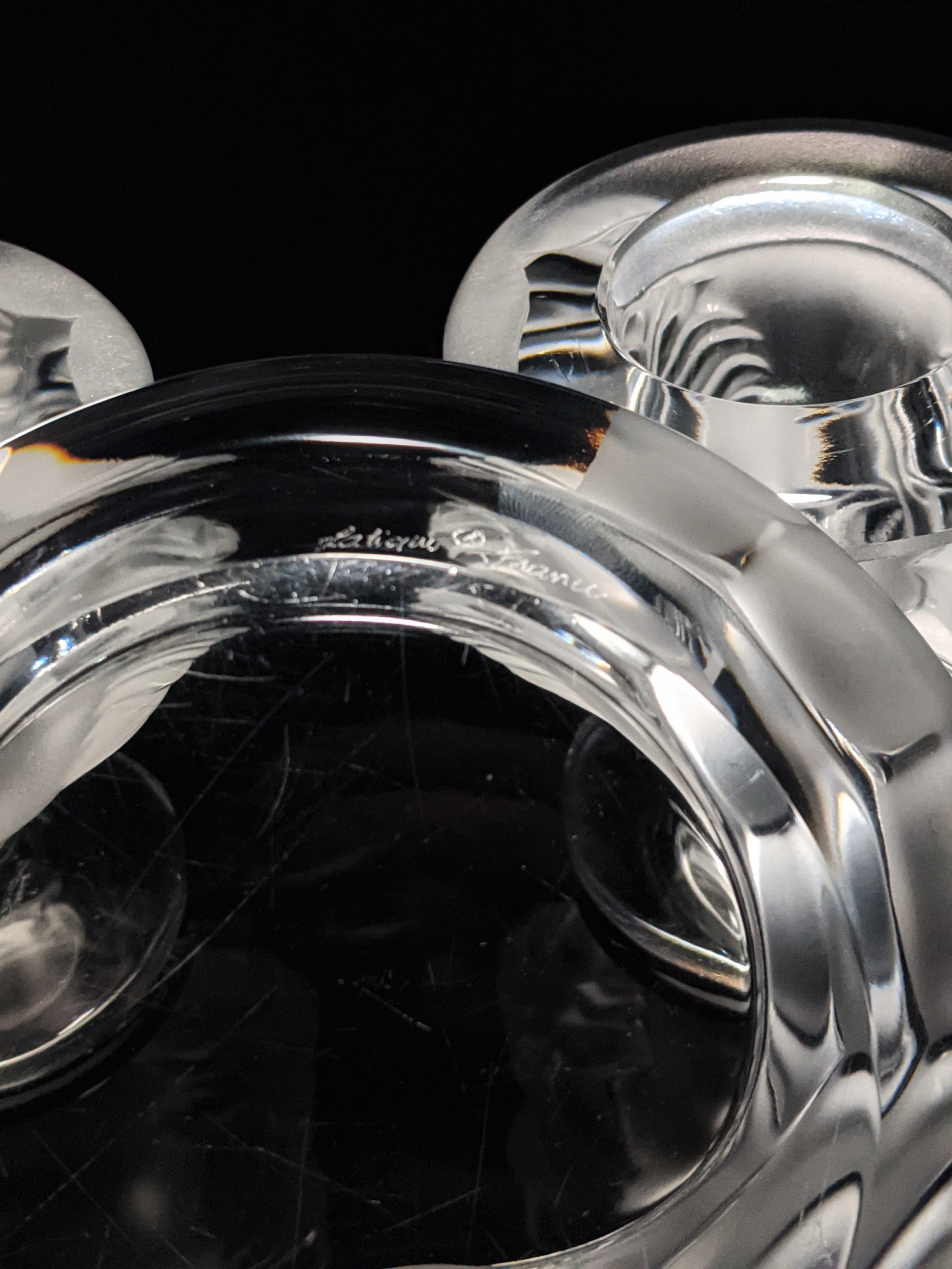 Lalique Crystal Tête de Lions Trio Set