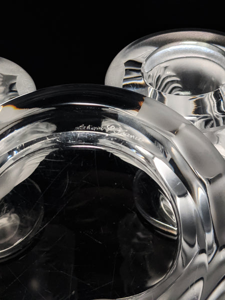 Lalique Crystal "Tete De Lions Trio set