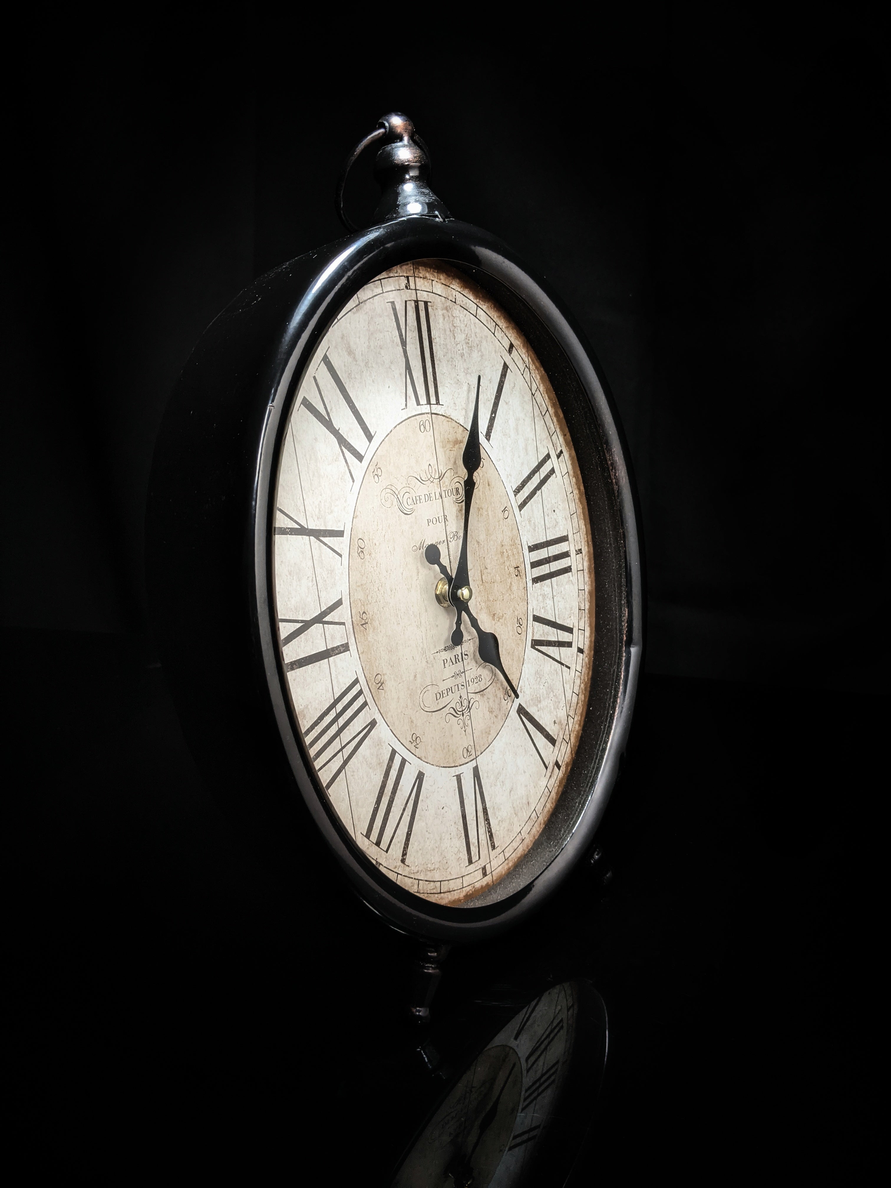 Table Clock Vintage Looking Measures 13.5" H x 9.5" W x 2" D