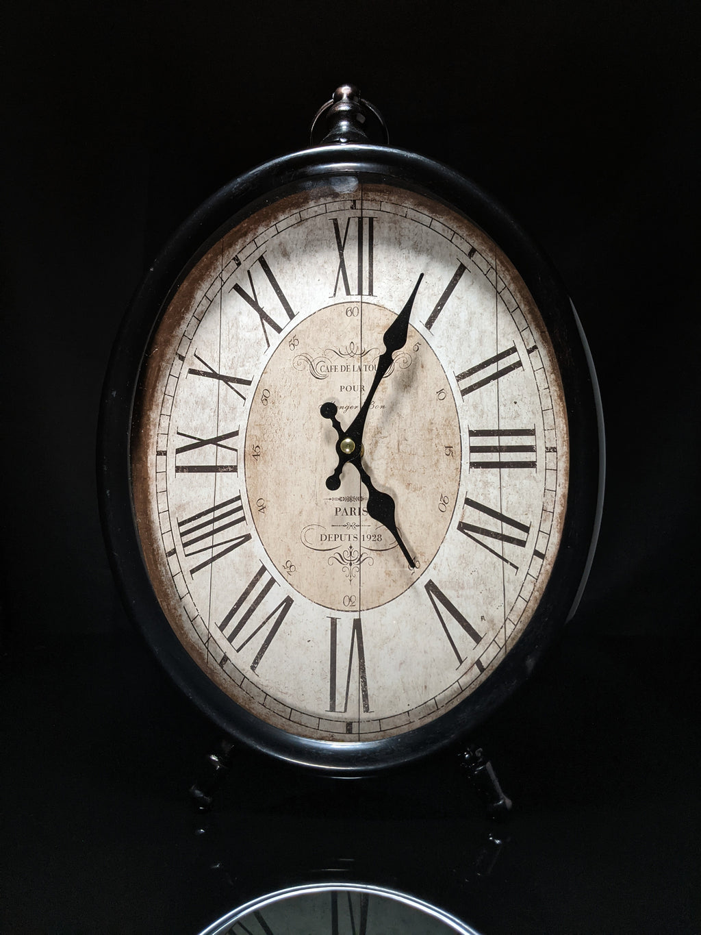 Table Clock Vintage Looking Measures 13.5" H x 9.5" W x 2" D