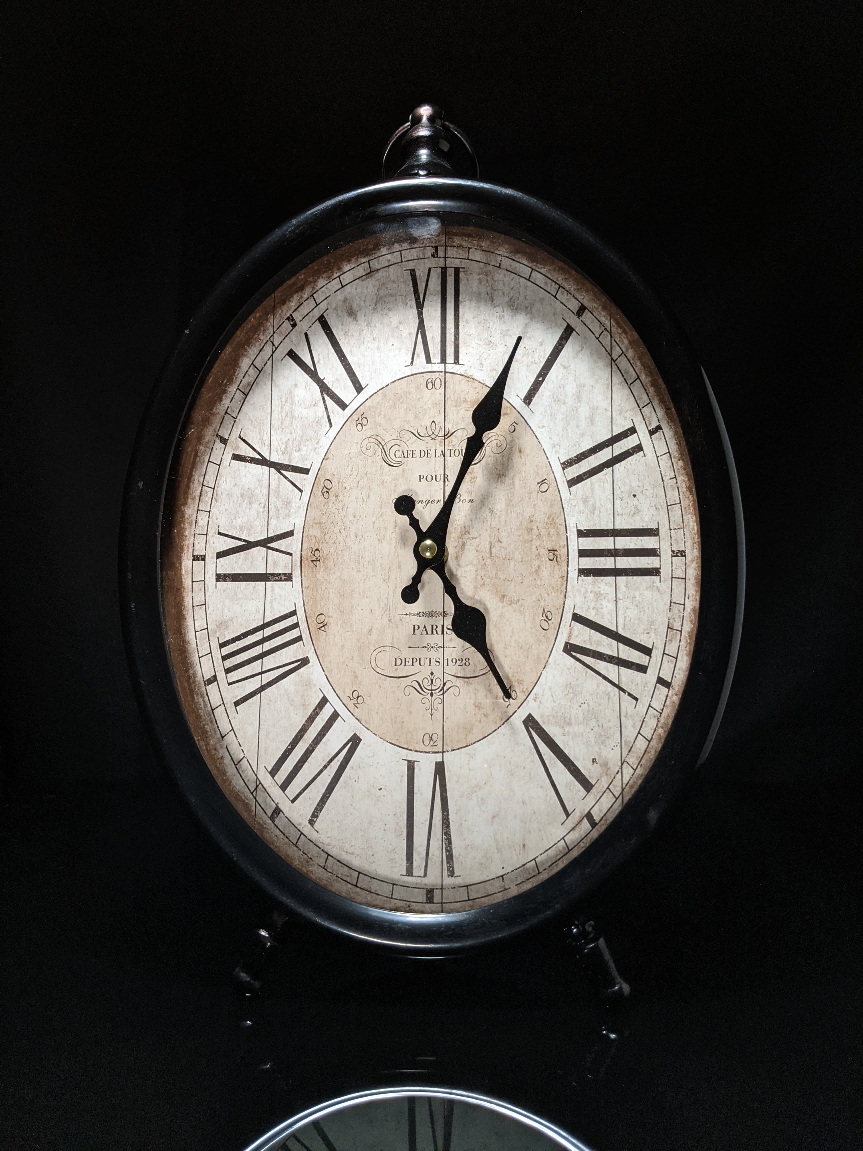 Table Clock Vintage Looking Measures 13.5" H x 9.5" W x 2" D