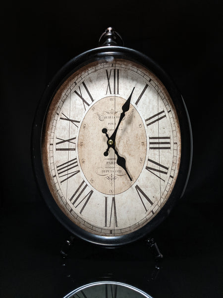 Table Clock Vintage Looking Measures 13.5" H x 9.5" W x 2" D