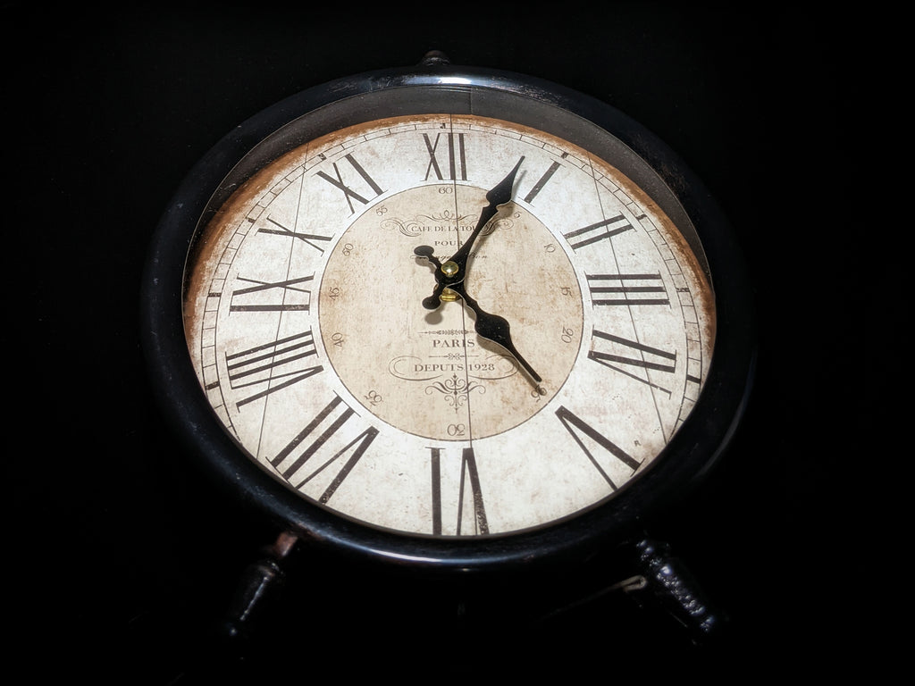 Table Clock Vintage Looking Measures 13.5" H x 9.5" W x 2" D