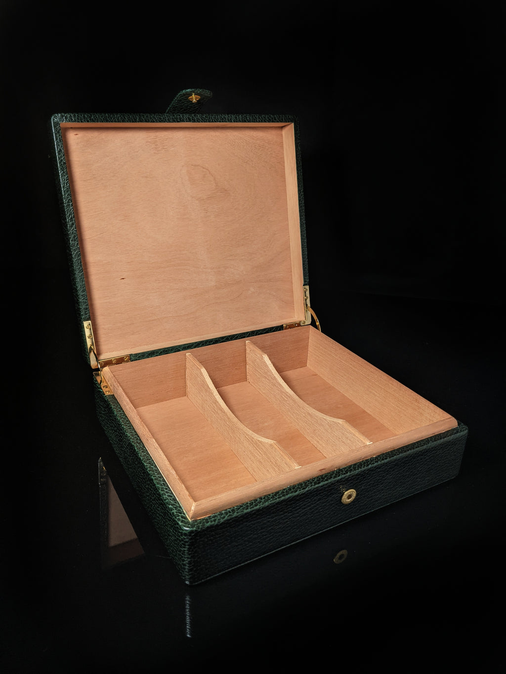Pheasant Green Leather  Humidor Made in Spain