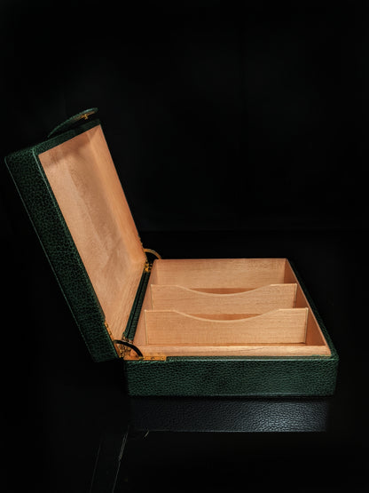 Pheasant Green Leather  Humidor Made in Spain