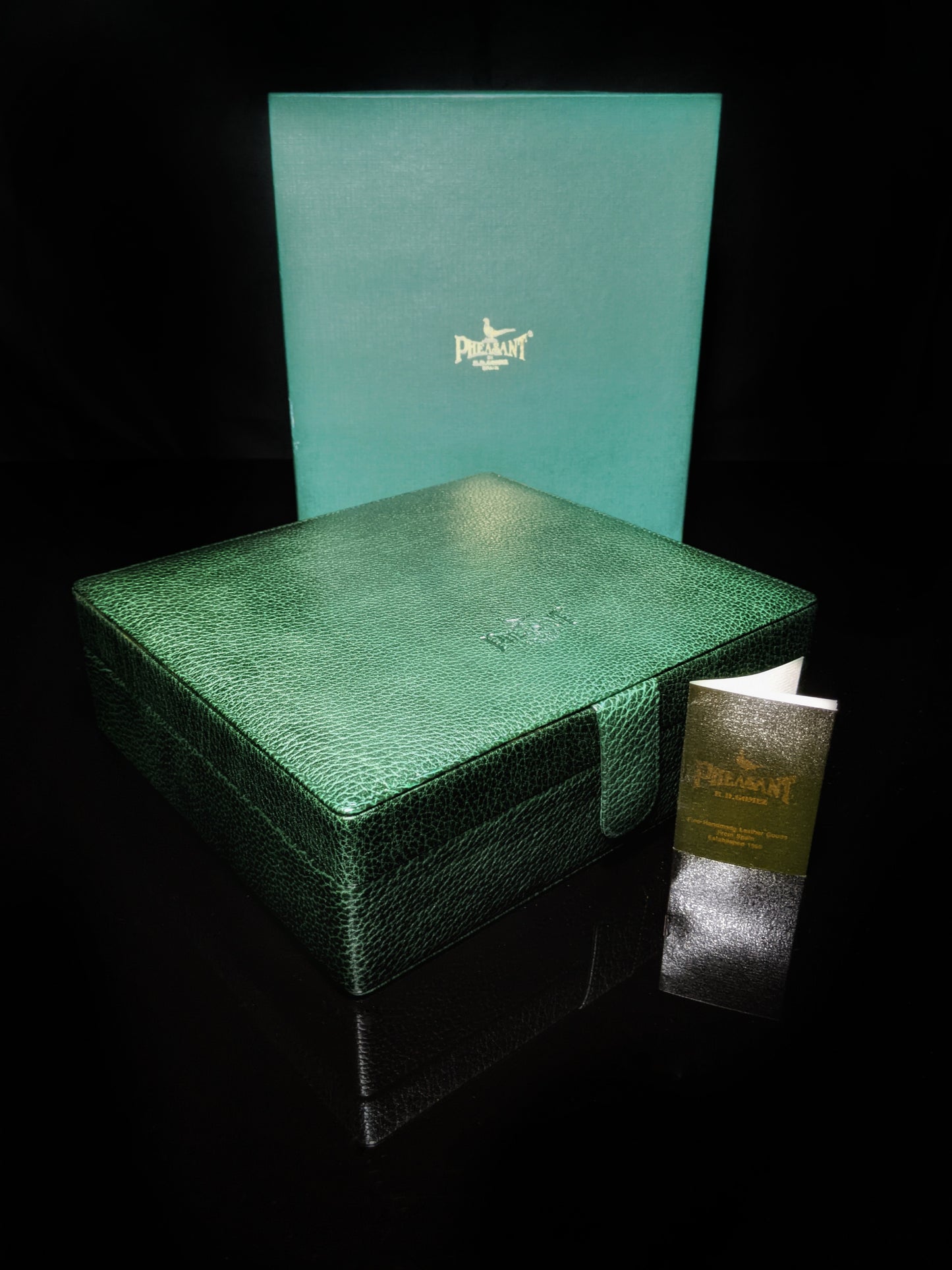 Pheasant Green Leather  Humidor Made in Spain