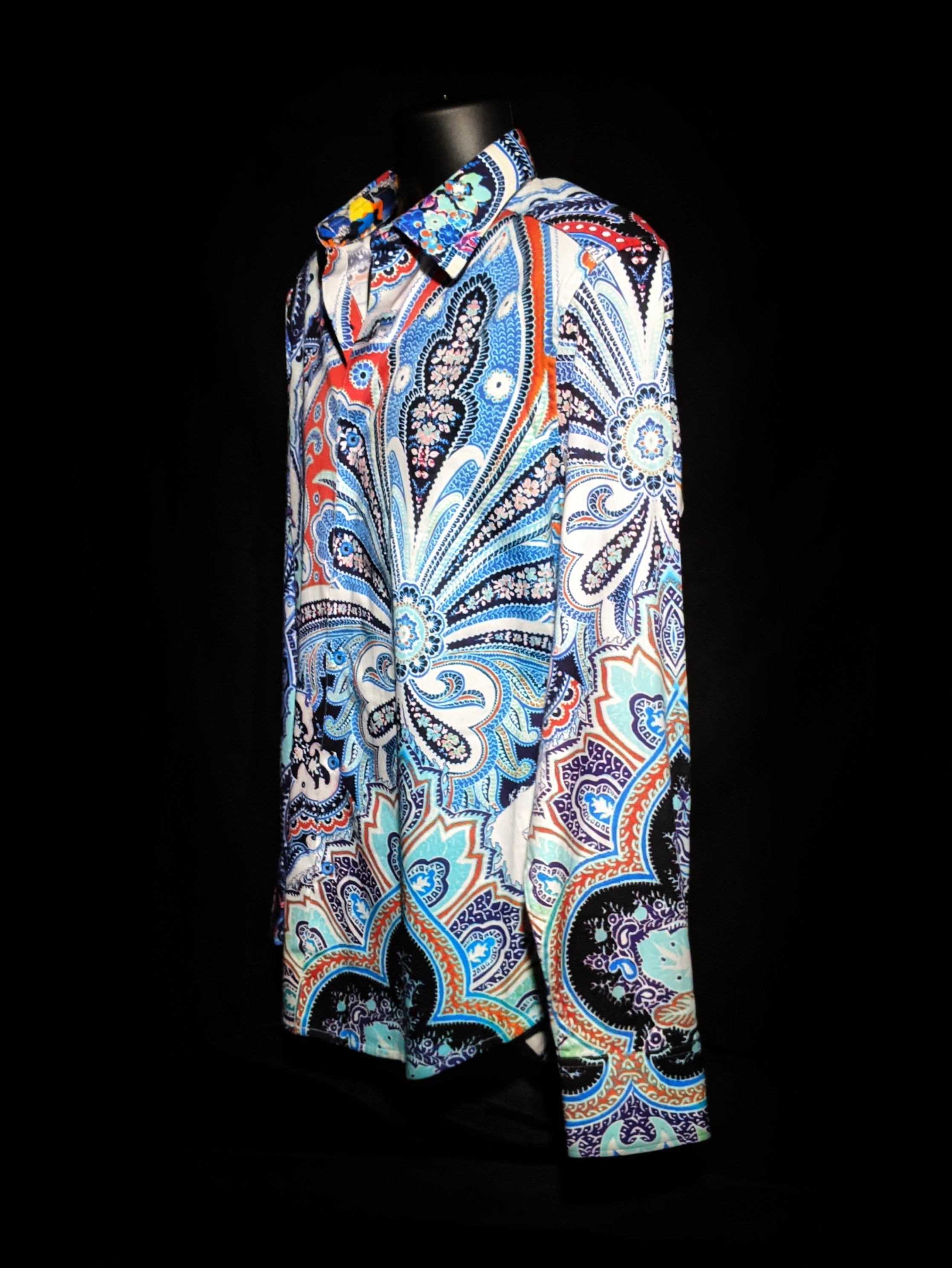 Robert Graham Devil's Treasure Paisley Long Sleeve Shirt Size Medium