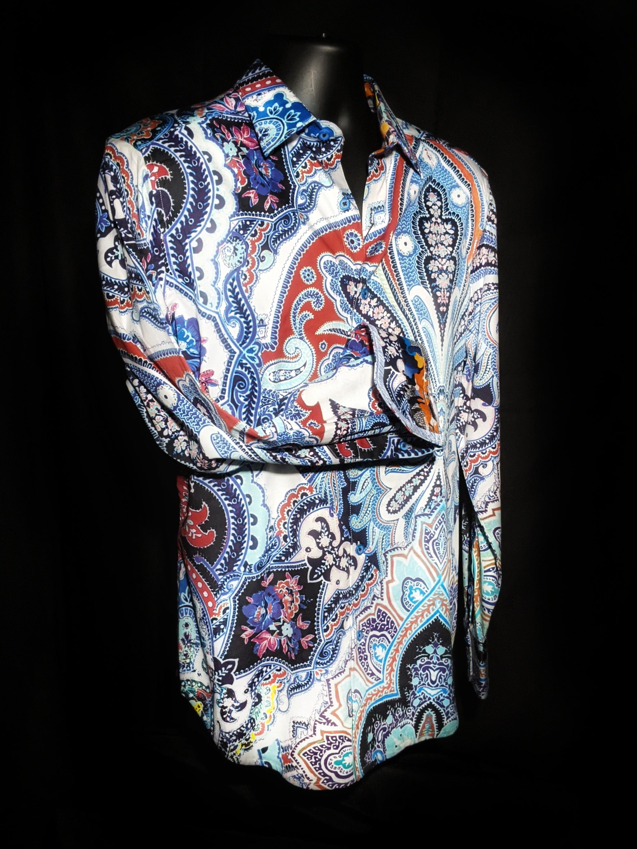 Robert Graham Devil's Treasure Paisley Long Sleeve Shirt Size Medium