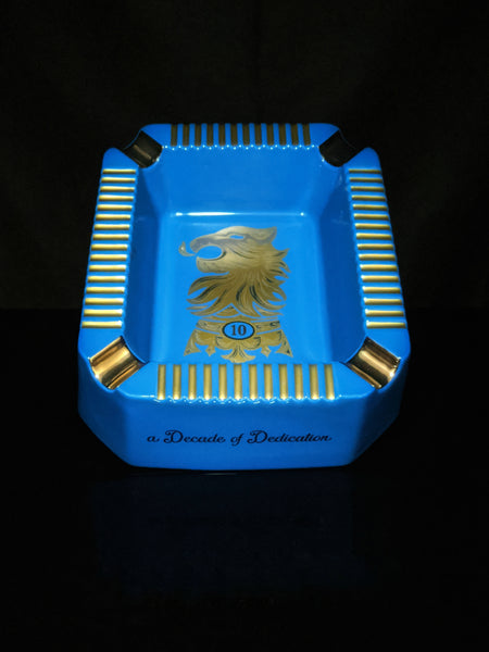 Drew Estates Undercrown Blue  Ceramic Ashtray 10" L x 8.5" W x 2.75" H NIB