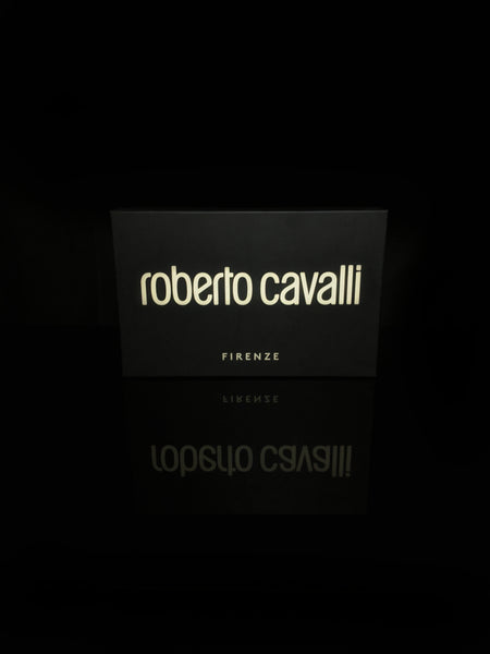 Roberto Cavalli Logo Navy Leather Sneakers