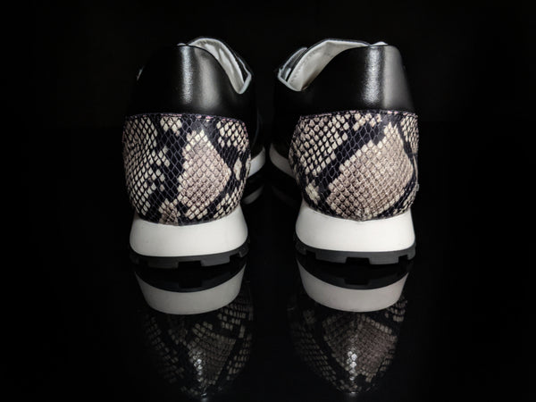 Roberto Cavalli  Snakeskin Embossed Leather Sneakers